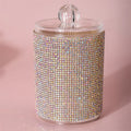 Luxury Diamond Cotton Swabs Storage Case Portable Makeup Cosmetic Organizer Dust-proof