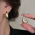 3 Pairs Stainless Steel Crystal Zirconia Hoop Earrings for Women Trendy Simple Gold