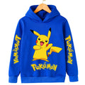 Autumn and Winter Sports Hoodies for Daily Warmth, Creative Pocket Monsters Cartoon Patterns, Men's and Girls' Clothing