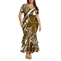 High-Quality Polynesian Women'S Short-Sleeved Fitted Dress Samoan Short-Sleeved A-Line Fish-Tail Skirt 2026 New Style Tight Fit