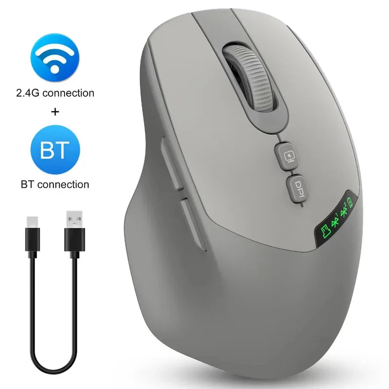 Explosions mute Bluetooth 2.4G Dual-Mode Wireless Mouse DPI Adjustable Power Digital