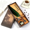 1 Set Vintage Calligraphy Pen Feather Dip Fountain Pen Set Ink Stationery Quill Creative Retro Writting Pen School Office Supply
