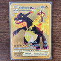 The Winged Dragon of Ra GX Charizard Theme Metal Mewtwo 6Pcs Gold Foil Fan Art Trading Cards Collection Toy Gift