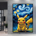 Van Gogh Style Pokemon Pikachu Wall Decoration Multiple Characters Are Available Creating A Unique Artistic Space for Your Home