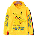 Autumn and Winter Sports Hoodies for Daily Warmth, Creative Pocket Monsters Cartoon Patterns, Men's and Girls' Clothing