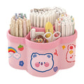Rotating Pen Holder Desk Organizers Large Capacity Pen Storage Box Cosmetic Brush