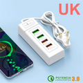 4Ports USB Fast Charger Station USB HUB3.0 Multi Splitter Adapter USB C Expander Portable Travel Charger For iPhone Xiaomi Phone