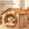 House Style Pet Bed for Small Dogs & Cats - All Season Removable Washable Dog House