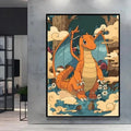 Pok mon Canvas Painting Frameless Animation Printing Jiggly Puff Charizard Gengar Charmander Room Decoration Poster Mural Gift
