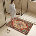 Persian Rug Floor Mat Diatomite Bath Mat Highly Absorbent, Non-Slip, Quick-Drying Bathroom Rug