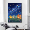 AZNM Squirtle Water Splash Effect Anime Canvas Wall Print, Popular Game Character Art Poster, Unframed Canvas Painting for Kid