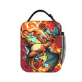 Charizard Roar Face Cartoon Lunch Bag For Men Office Print Lunch Box Retro Waterproof Thermal Tote Handbags