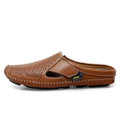 Half Shoes For Men Latest Design 2025 Leather Casual Slippers Loafers Mules Flats Summer Breathable