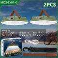 MOSLIGHTING Solar Chargin Tent Strong Light with Magnet Zoom Portable Torch Camping lantern Work Maintenance Lighting 80W LED
