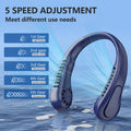 The New JKUOO Portable Bladeless Neck Fan, Fifth Generation LazyRechargeable Small Fan - Features Infinite Speed , 1200Mah Batte