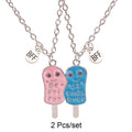 2 Pcs/set Best Friends Pendant Necklace For Woman Magnetic Adjustable Rainbow Daisy Lover Broken Heart Chain BFF Jewelry Gifts