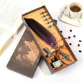 1 Set Vintage Calligraphy Pen Feather Dip Fountain Pen Set Ink Stationery Quill Creative Retro Writting Pen School Office Supply