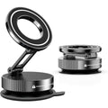 360 Adjustable Magnetic Vacuum Suction Cup Phone Mount for MagSafe Pocket-Size Foldable for Mirrors Cars Gyms Smooth Surface