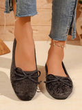 Women's Velvet Fabric Ballet Flats Simple Single Shoes