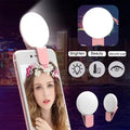 Portable Mini Selfie Ring Light LED Lamp USB Charging Photography Clip Ring Light