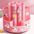 Rotating Pen Holder Desk Organizers Large Capacity Pen Storage Box Cosmetic Brush