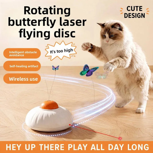 Popular toy: self-activating electric sensor rotating butterfly laser cat toy, teaser wand, pet supplies