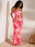 Women's Simple Camisole Tight Long Skirt Skin Friendly Sexy Waist Cinching Hip Hugging Gown Drooping Sensation