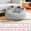 Large Dog Winter Bed Paw Shape Calming Pet Bed, Plush Warm Donut Bed for Dogs & Cats