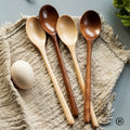 4PCS Wooden Spoon Kitchen Korean Style Natural Wood Soup Tableware Cooking Honey Coffee