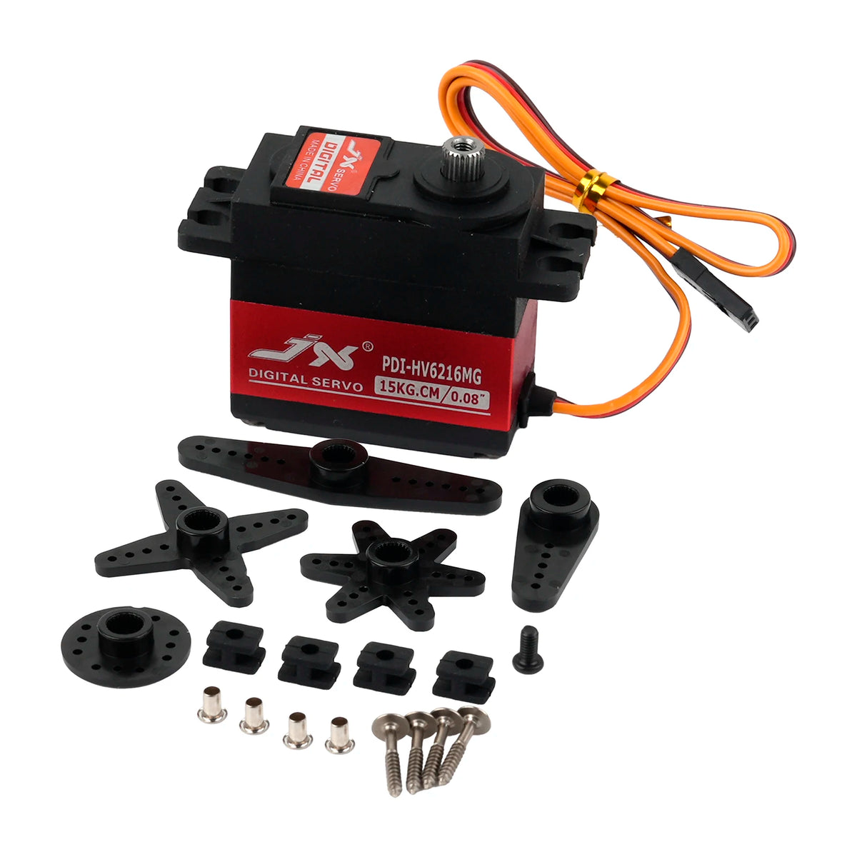 JXServo PDI-HV6216MG High Torque Voltage 15KG Digital Servo Metal Gear 120 Servo for Remote Control Aircraft Car Mechanical Arm