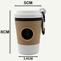 Dog Poop Bag Dispenser Coffee Cup Shape Portable Pet Waste Bag Holder Outdoor Walking Leash Clip Pet Garbage Organizer