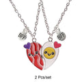 2 Pcs/set Best Friends Pendant Necklace For Woman Magnetic Adjustable Rainbow Daisy Lover Broken Heart Chain BFF Jewelry Gifts