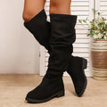 Sell Well in Winter Elegant Runway Long Knight Boots Fashionable New Comfortable Pleated Sexy Thick Soled Women's Boots