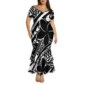 High-Quality Polynesian Women'S Short-Sleeved Fitted Dress Samoan Short-Sleeved A-Line Fish-Tail Skirt 2026 New Style Tight Fit