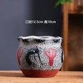 Mediterranean Succulent Flower Pot Large Diameter Red Ceramic Old Pile Basin Retro Household Use