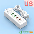 4Ports USB Fast Charger Station USB HUB3.0 Multi Splitter Adapter USB C Expander Portable Travel Charger For iPhone Xiaomi Phone