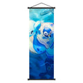 Pok mon Piplup Art Scroll Hanging Poster, Hi - Qual., Cute Anime Wall Decor, Show Adorable Look for Fans, Vivid Design for Home