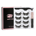 1/3/4 Pairs Magnetic Eyelashes Kit Waterproof Liquid Eyeliner Tweezers Soft Faux Cils Fluffy False Eyelashes Makeup Set Tool Hot