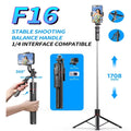 MEUYAG Selfie Stick Tripod with 1708mm Long Monopod Fill Light, Bluetooth Remote, 360