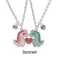 2 Pcs/set Best Friends Pendant Necklace For Woman Magnetic Adjustable Rainbow Daisy Lover Broken Heart Chain BFF Jewelry Gifts