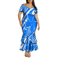 High-Quality Polynesian Women'S Short-Sleeved Fitted Dress Samoan Short-Sleeved A-Line Fish-Tail Skirt 2026 New Style Tight Fit